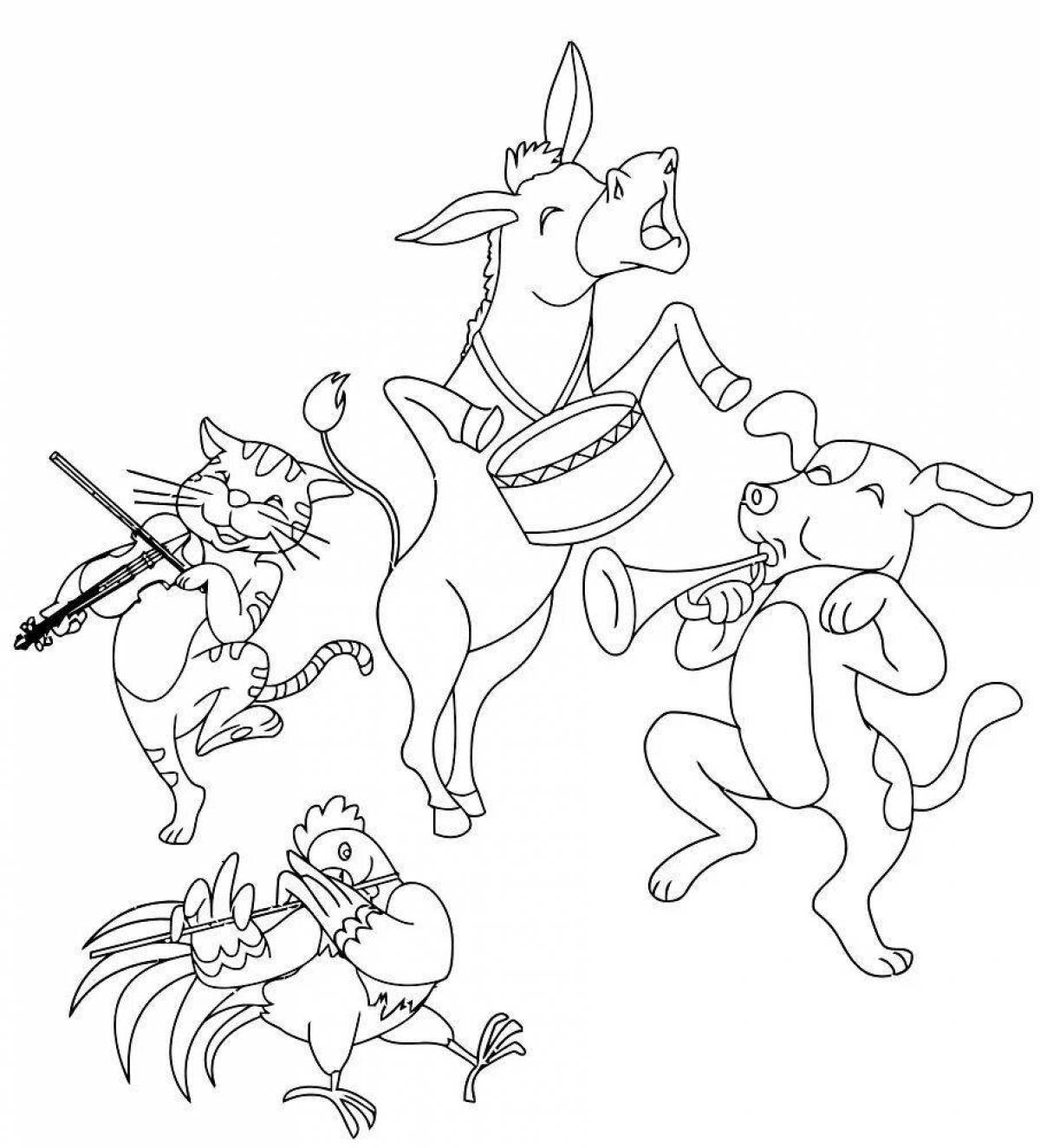 Joyful fable quartet coloring page