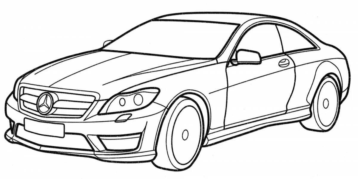 Coloring page bold racing mercedes