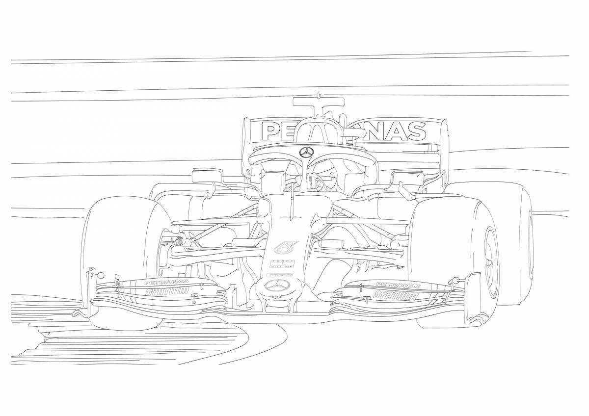 Coloring page amazing racing mercedes
