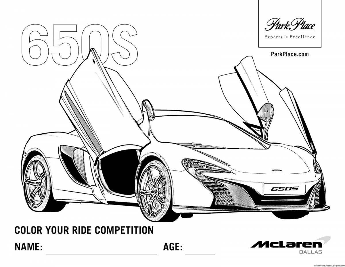Coloring page of exquisite racing mercedes