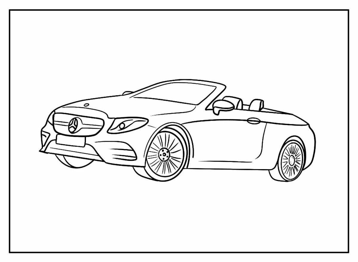 Coloring page glamorous racing mercedes