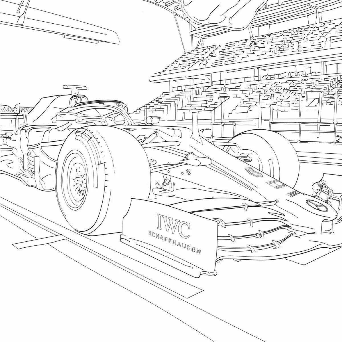Impressive racing mercedes coloring page