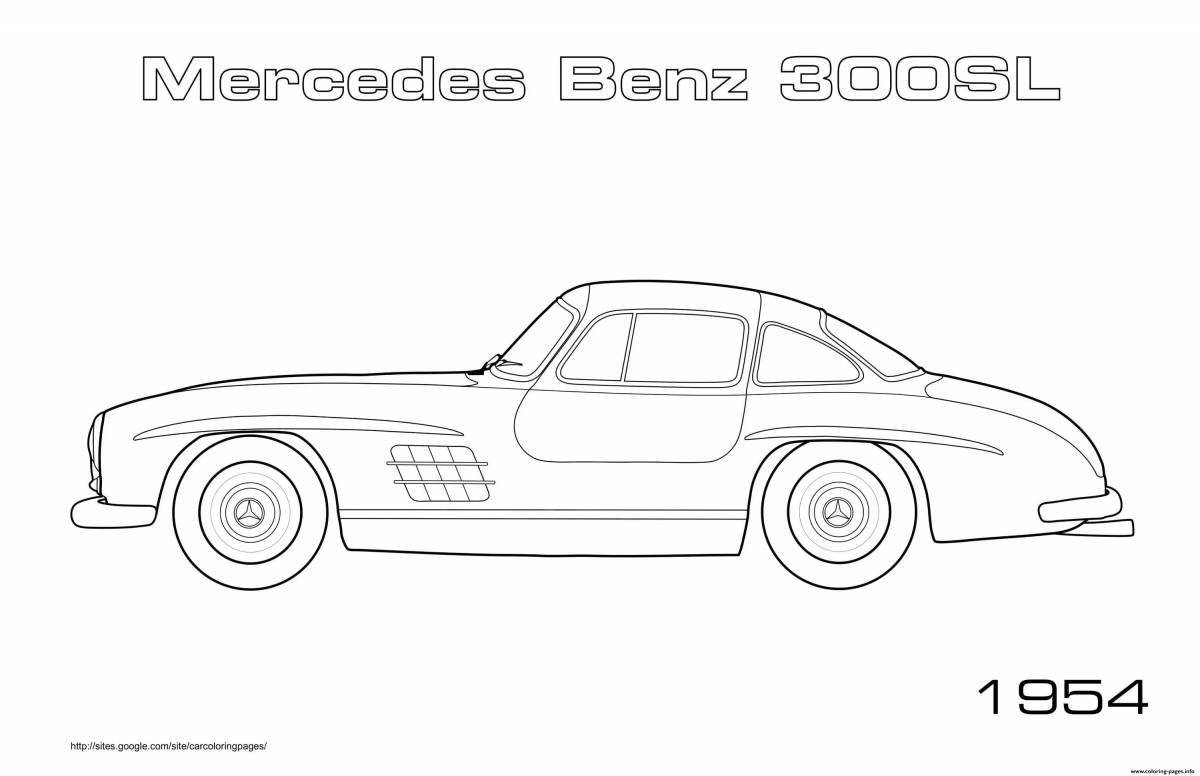 Coloring page shiny racing mercedes