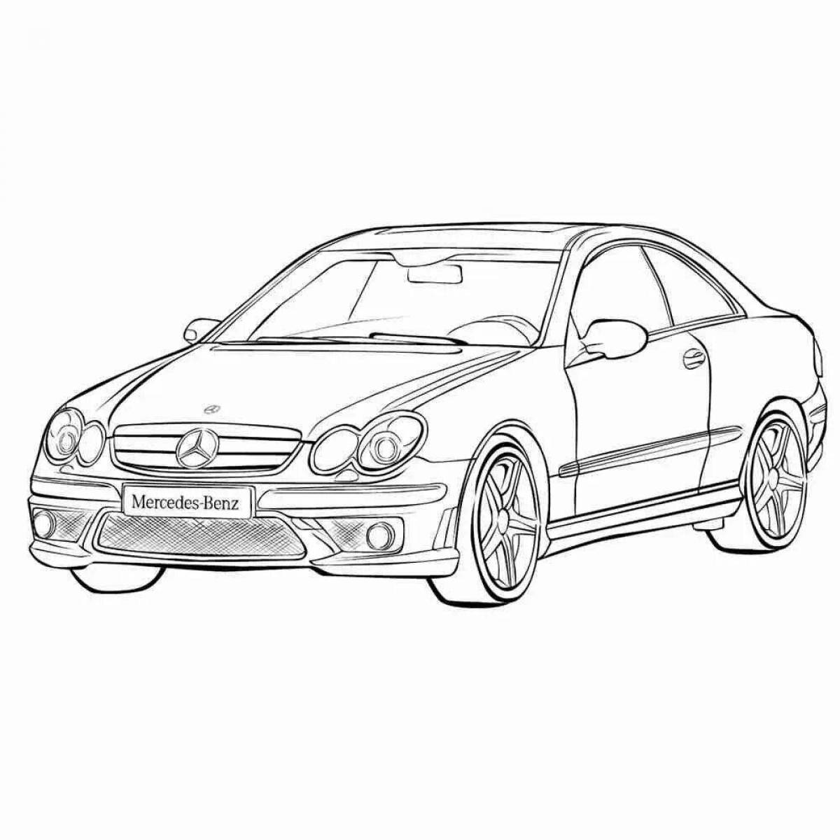 Perfect racing mercedes coloring page