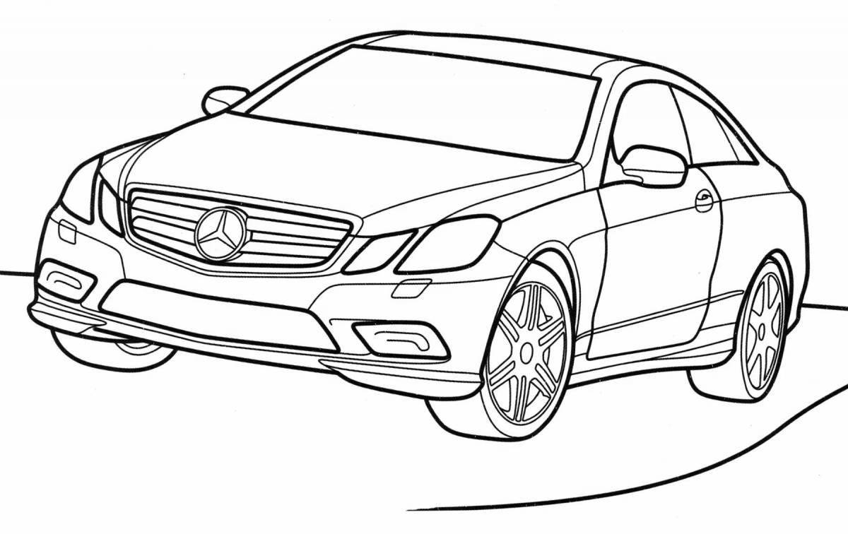 Coloring page charming racing mercedes