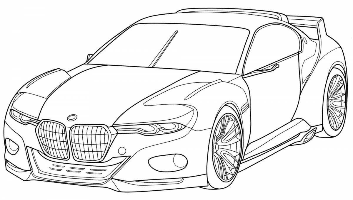 Coloring page exciting racing mercedes