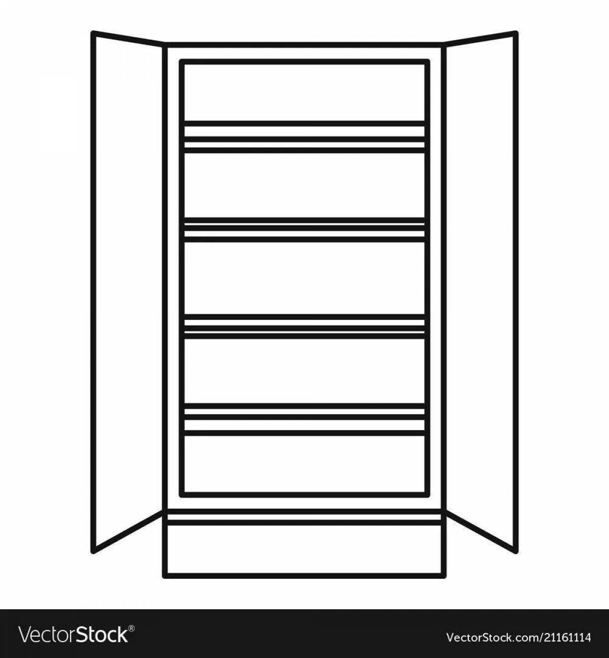 Coloring page sparkling empty refrigerator