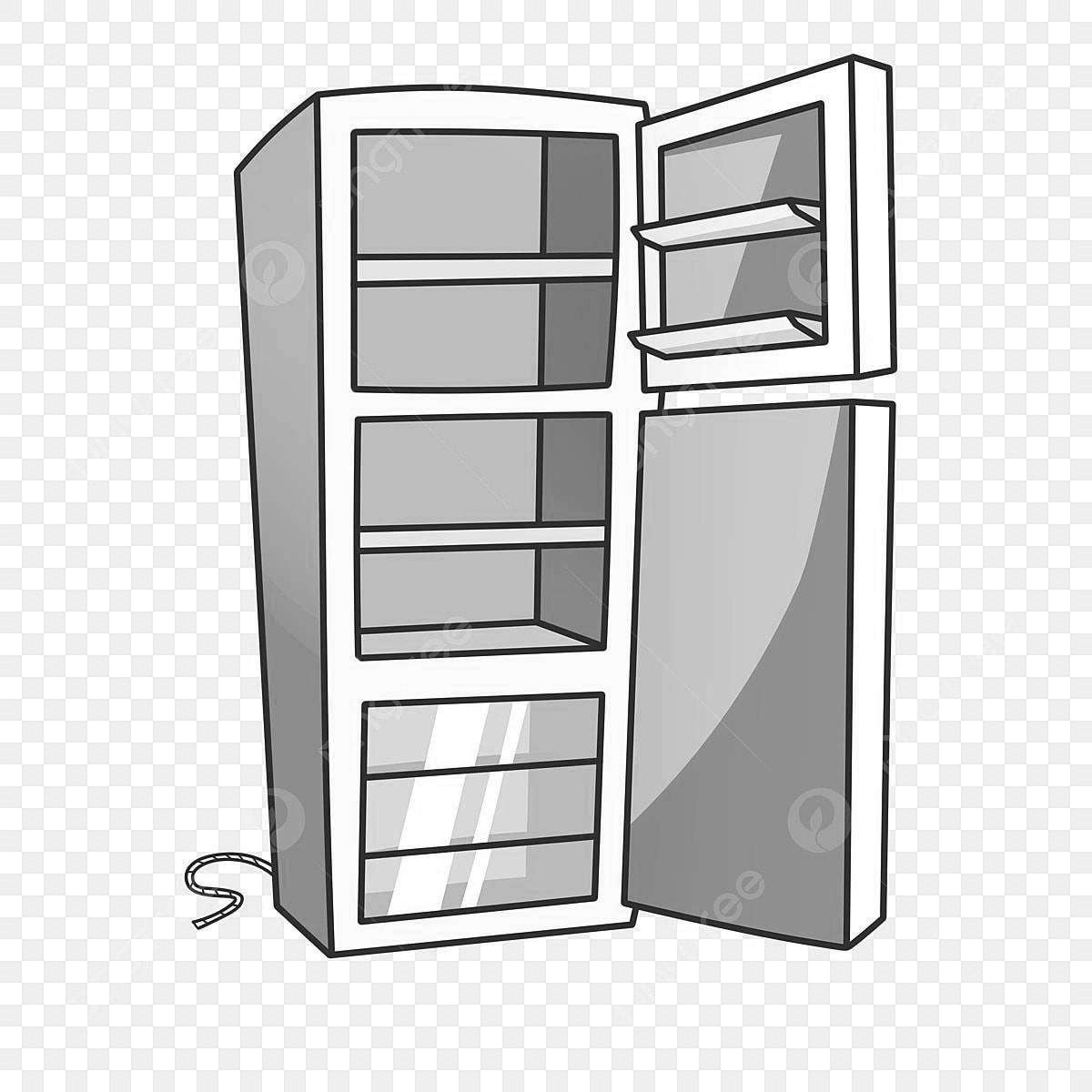 Animated empty refrigerator coloring page