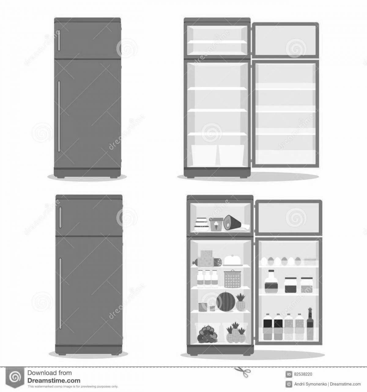 Coloring page magical empty fridge