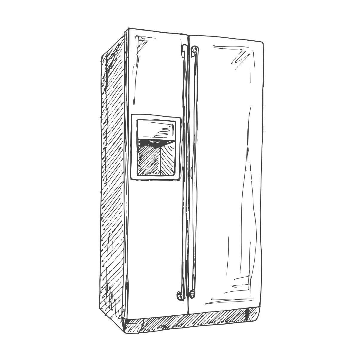 Coloring page sweet empty refrigerator