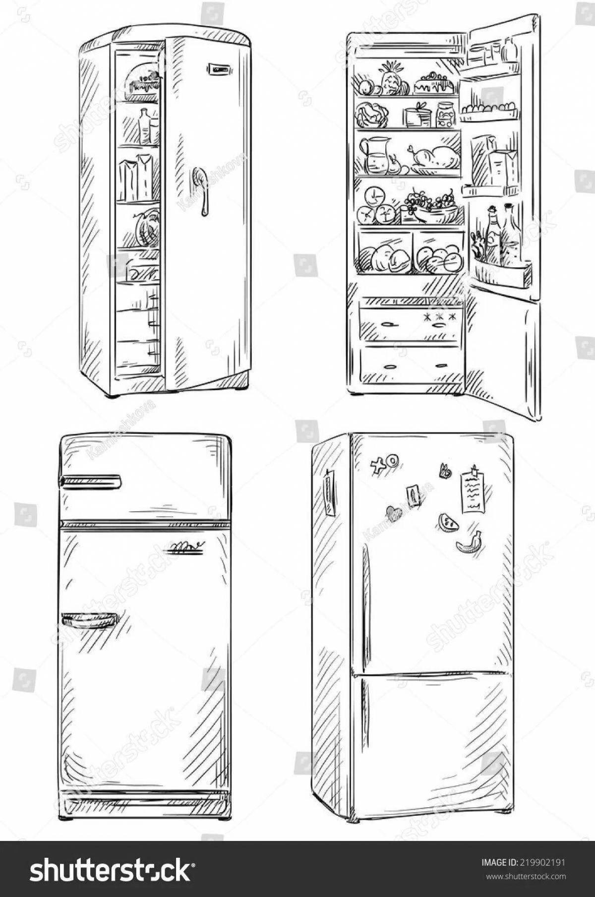 Relaxing empty refrigerator coloring book