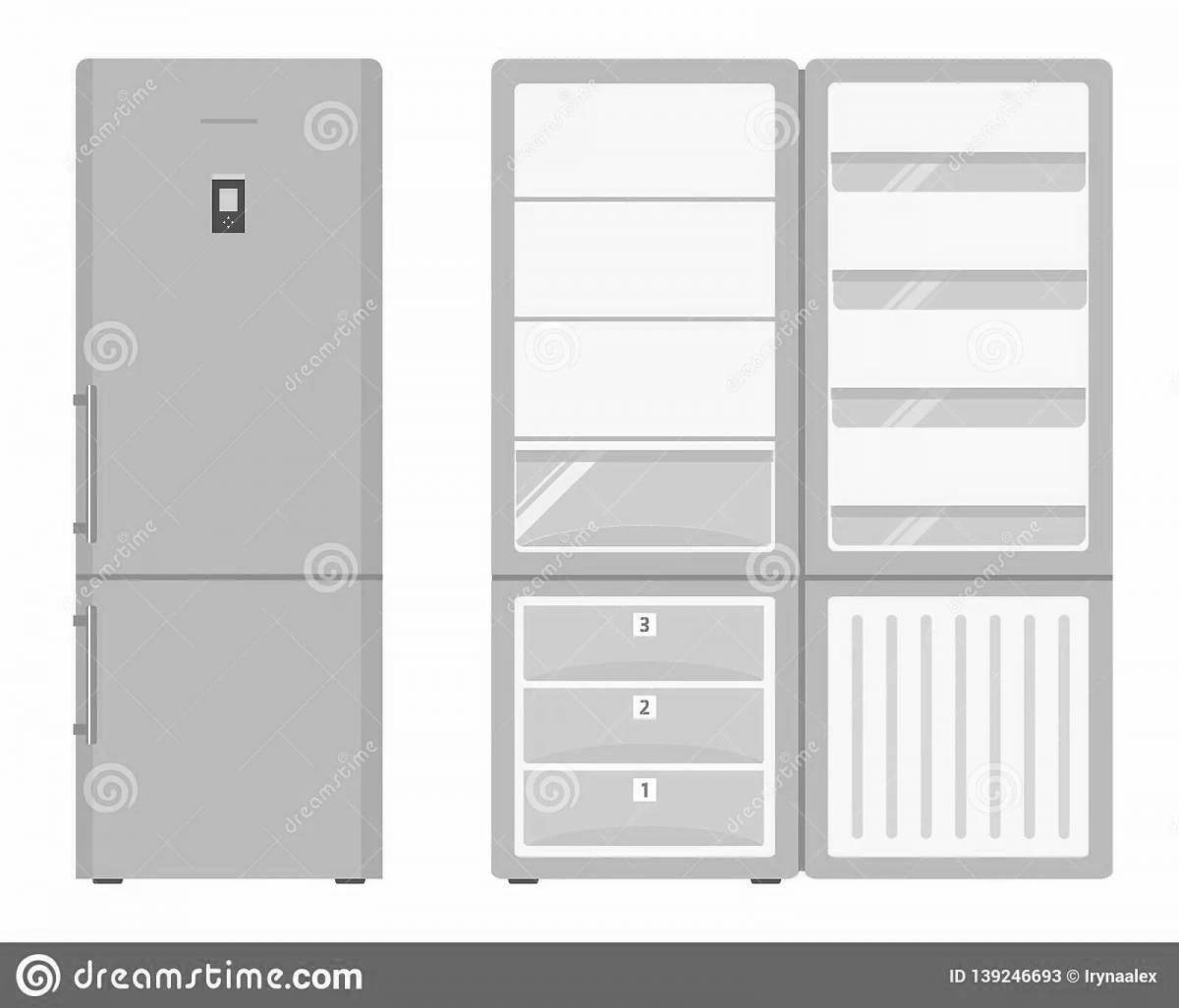 Coloring page quiet empty fridge