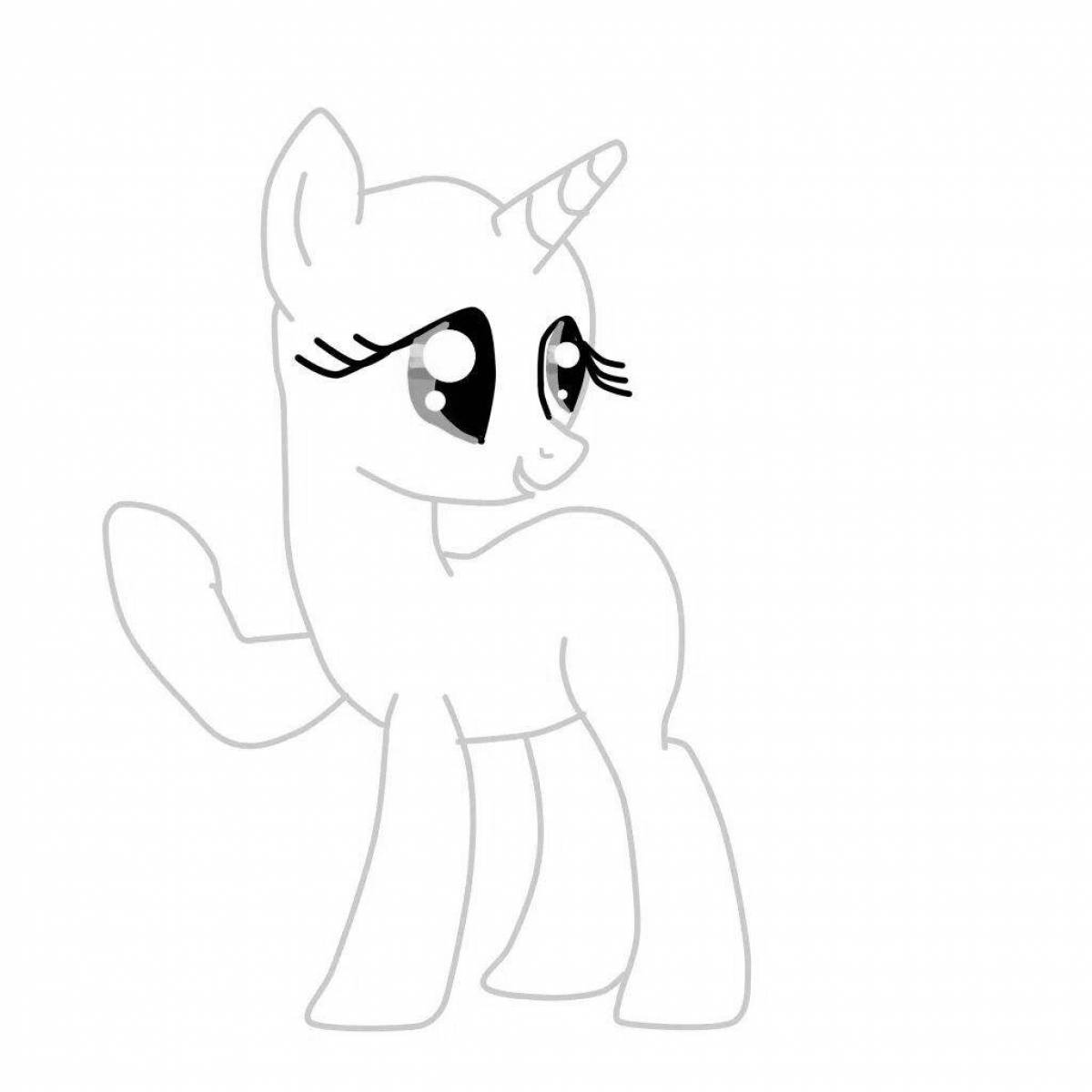 Coloring page adorable pony mannequin