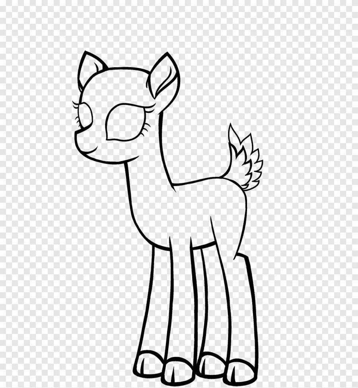 Coloring page happy pony mannequin
