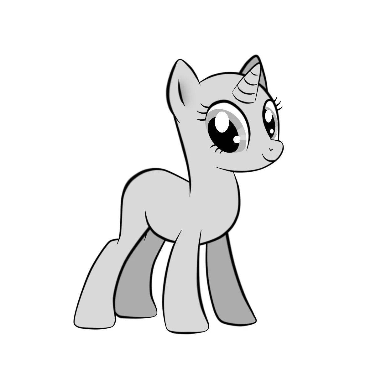 Coloring page adorable pony mannequin