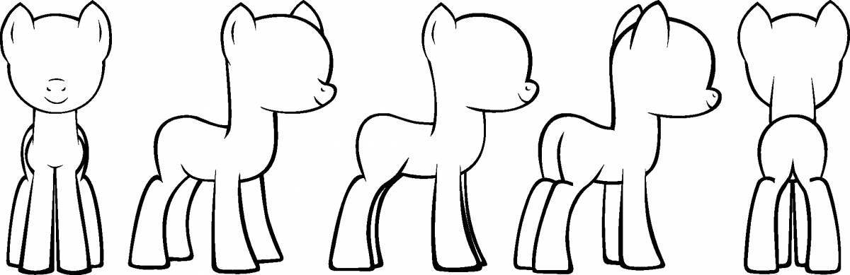 Coloring page exquisite pony mannequin
