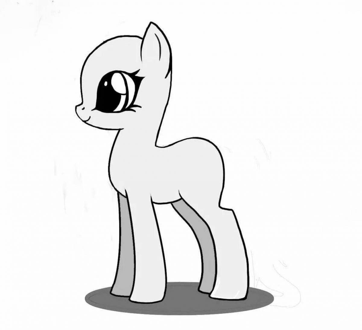 Coloring book shiny pony mannequin