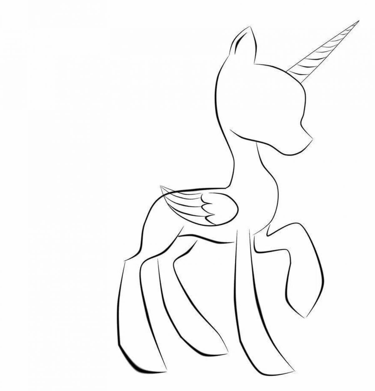 Coloring book funny pony mannequin