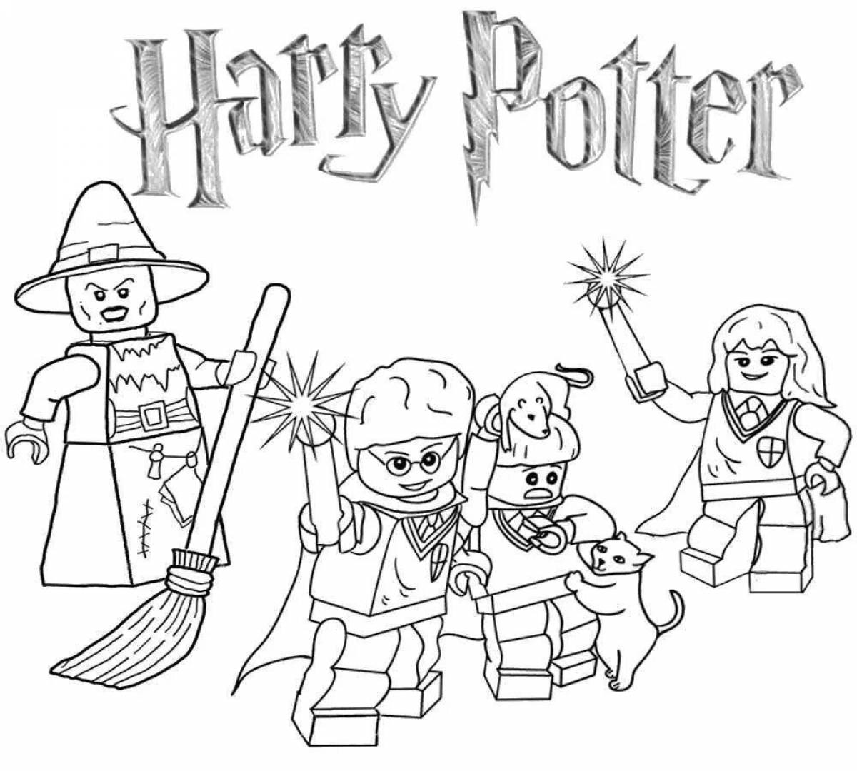 Bright lego zombie coloring page