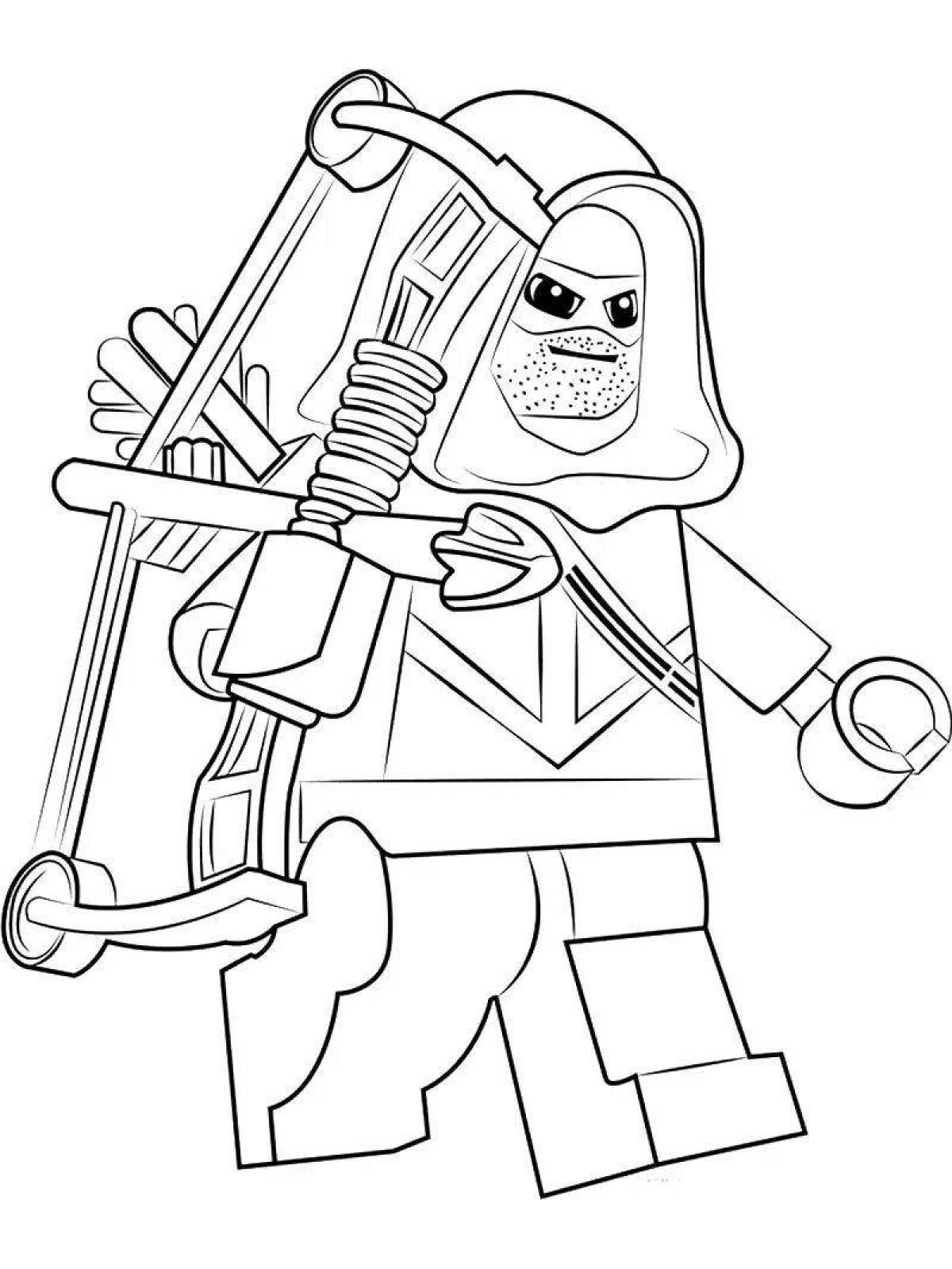 Playful lego zombie coloring page