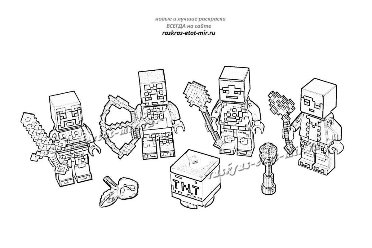 Удивительная страница раскраски lego zombie