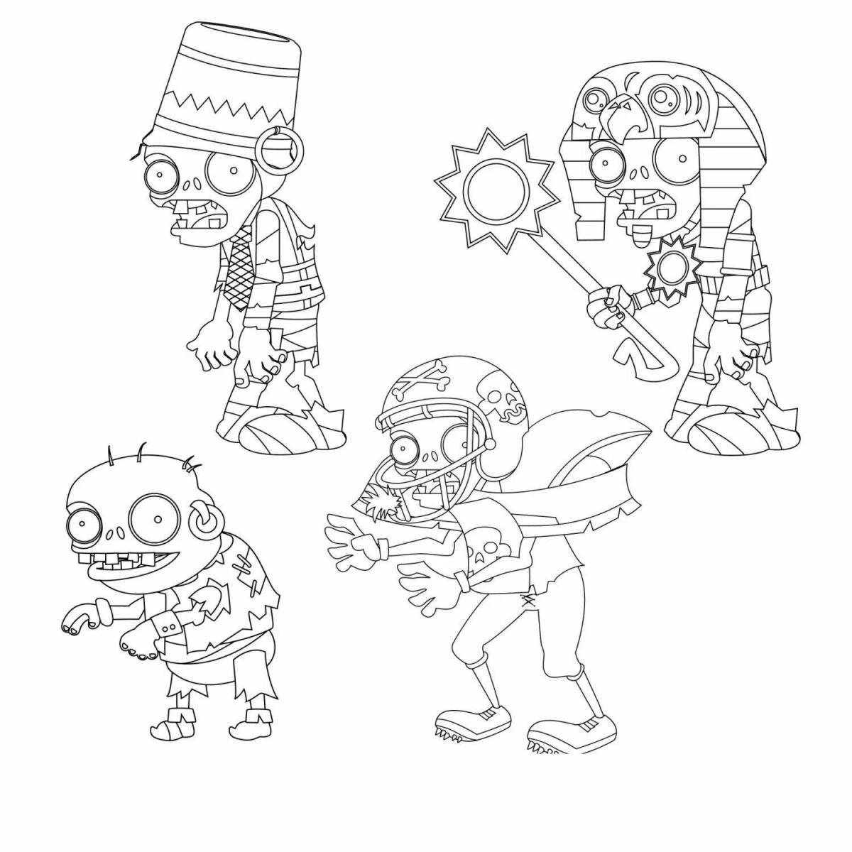 Lego zombie animated coloring page