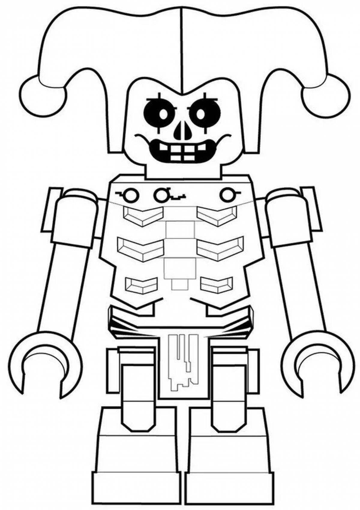 Amazing lego zombie coloring page