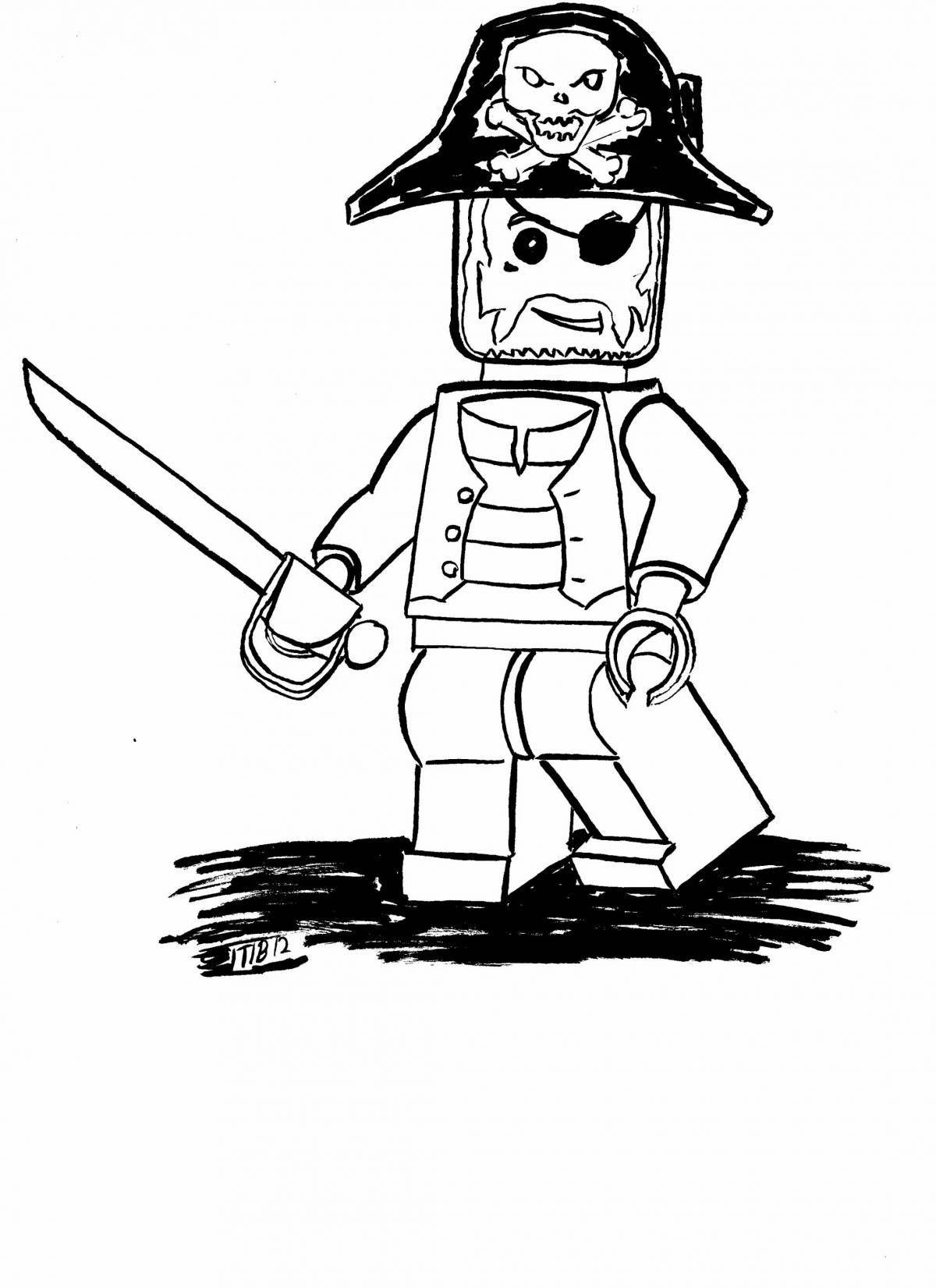 Lego zombie magic coloring page