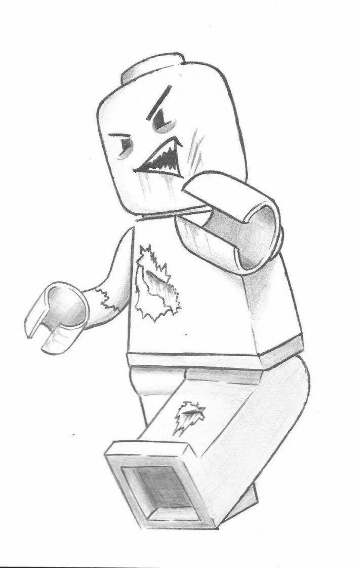 Fairy lego zombie coloring page