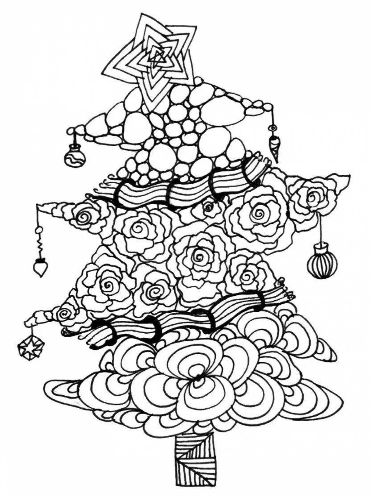 Glowing giant tree coloring page
