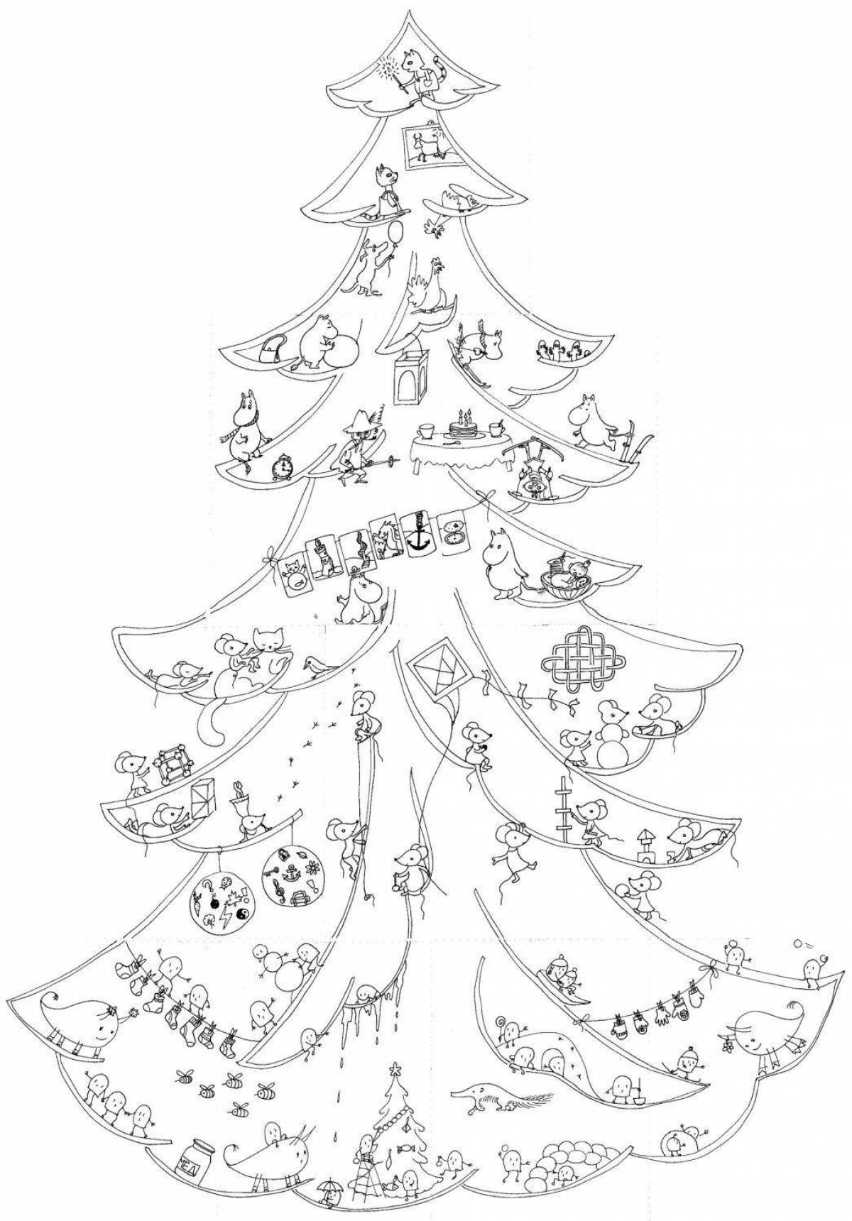 Coloring page luxury giant tree