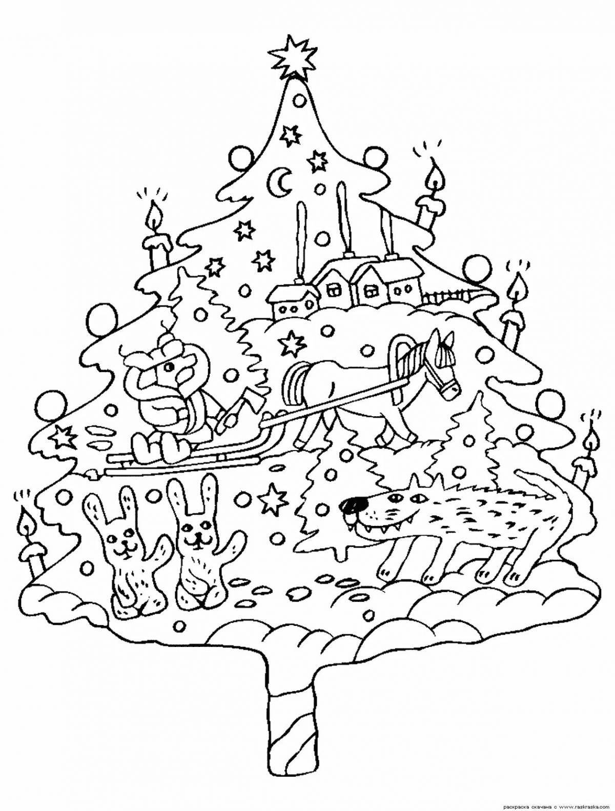 Violent giant tree coloring book