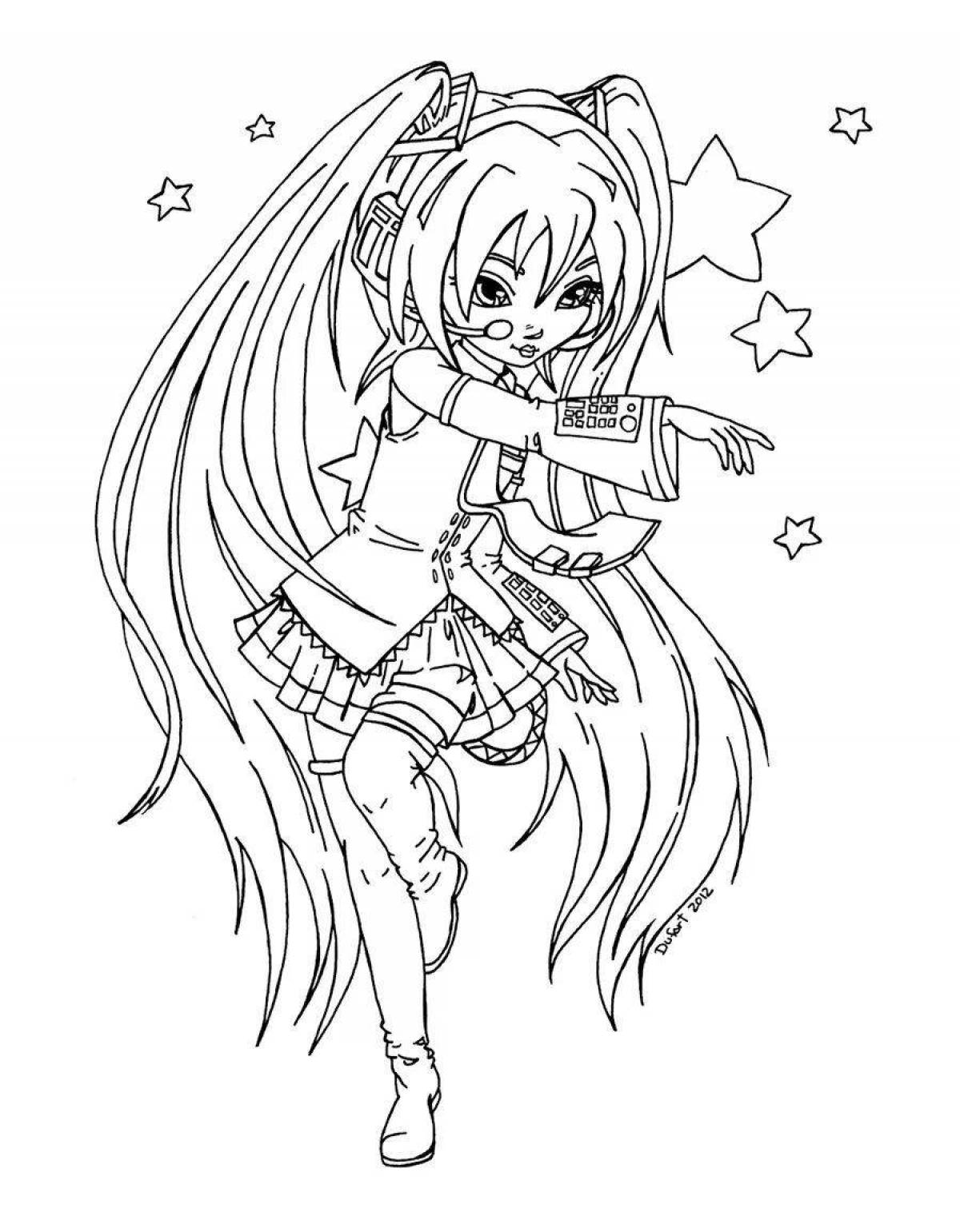 Photo Cute miku chibi coloring book