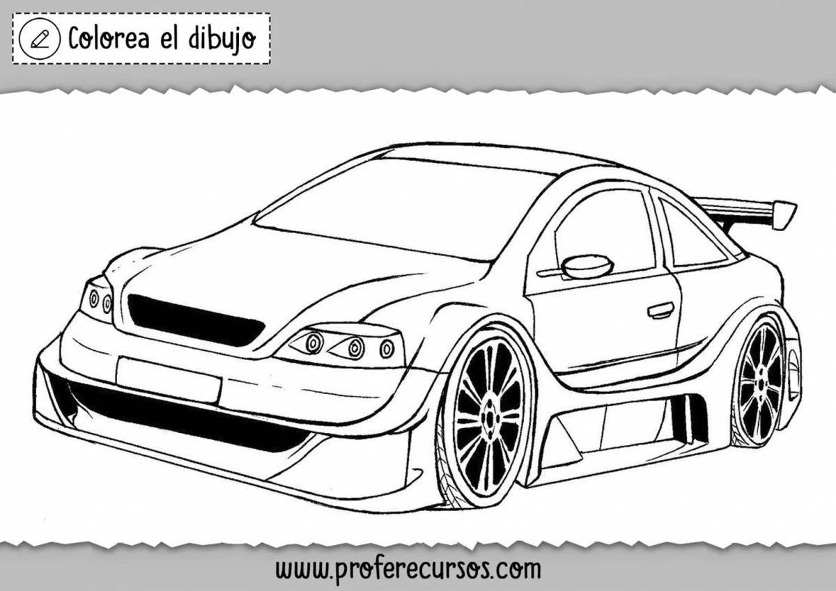 Coloring book exquisite dog cars