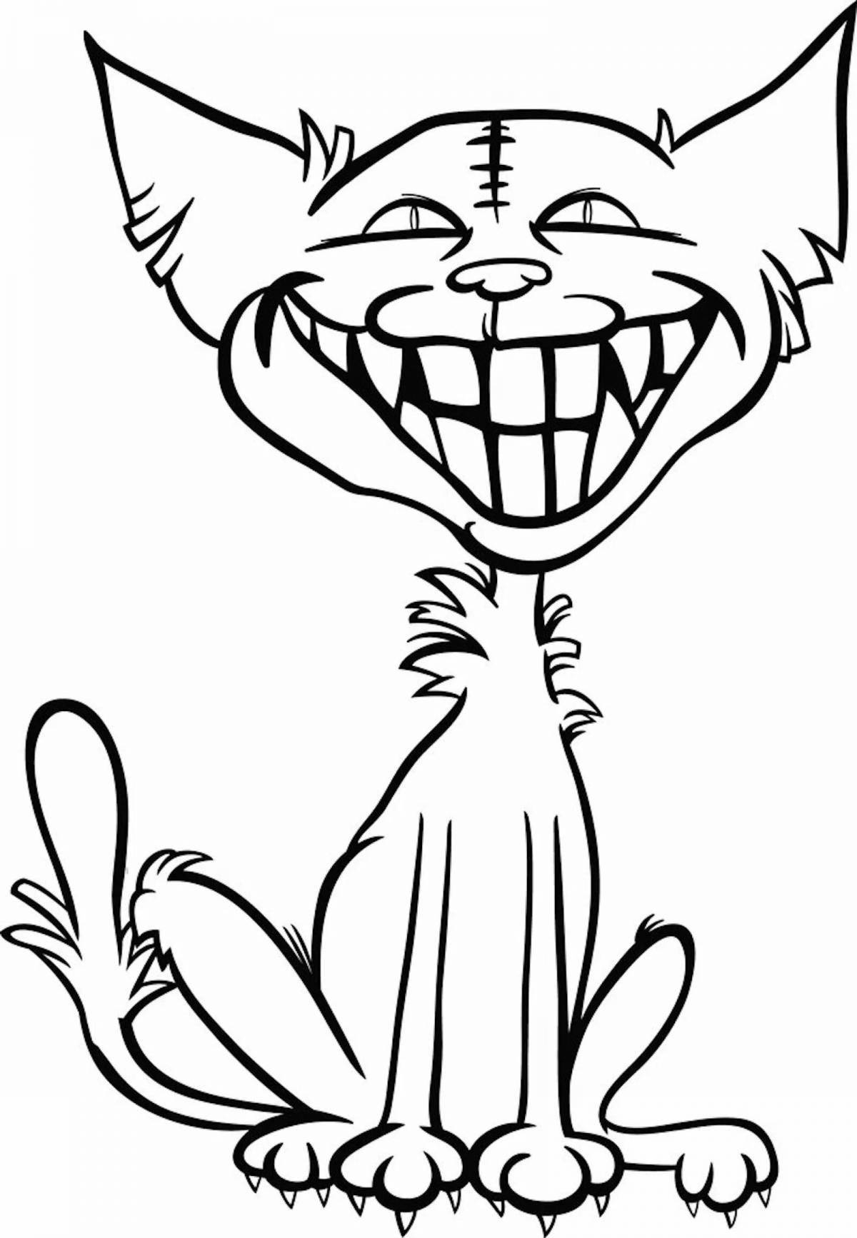 Frustrated angry cat coloring page