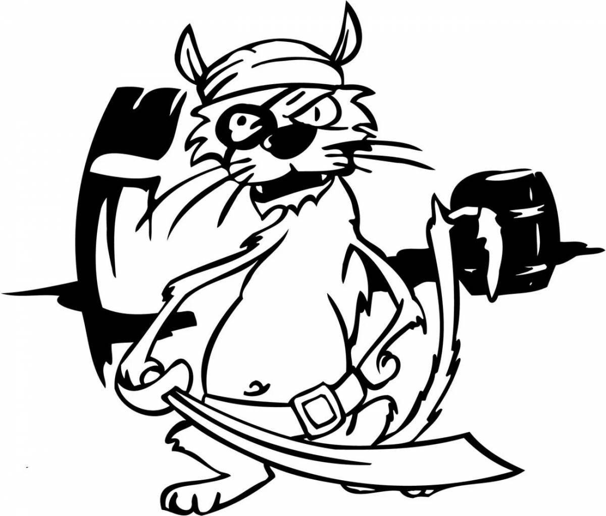 Coloring page offended angry cat