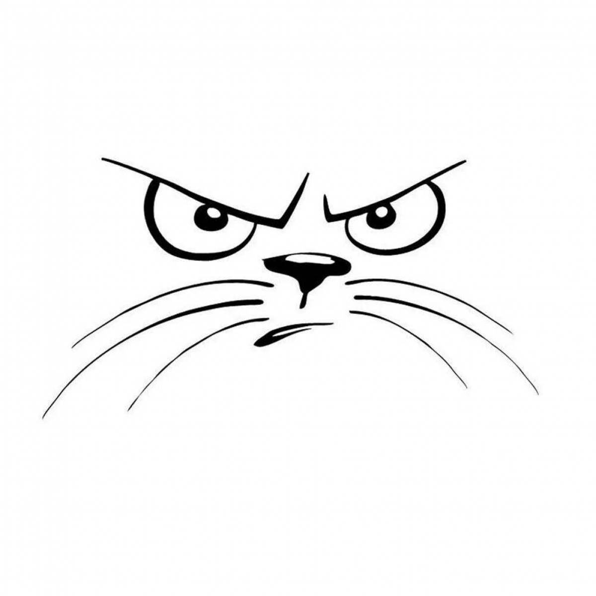 Coloring page angry angry cat