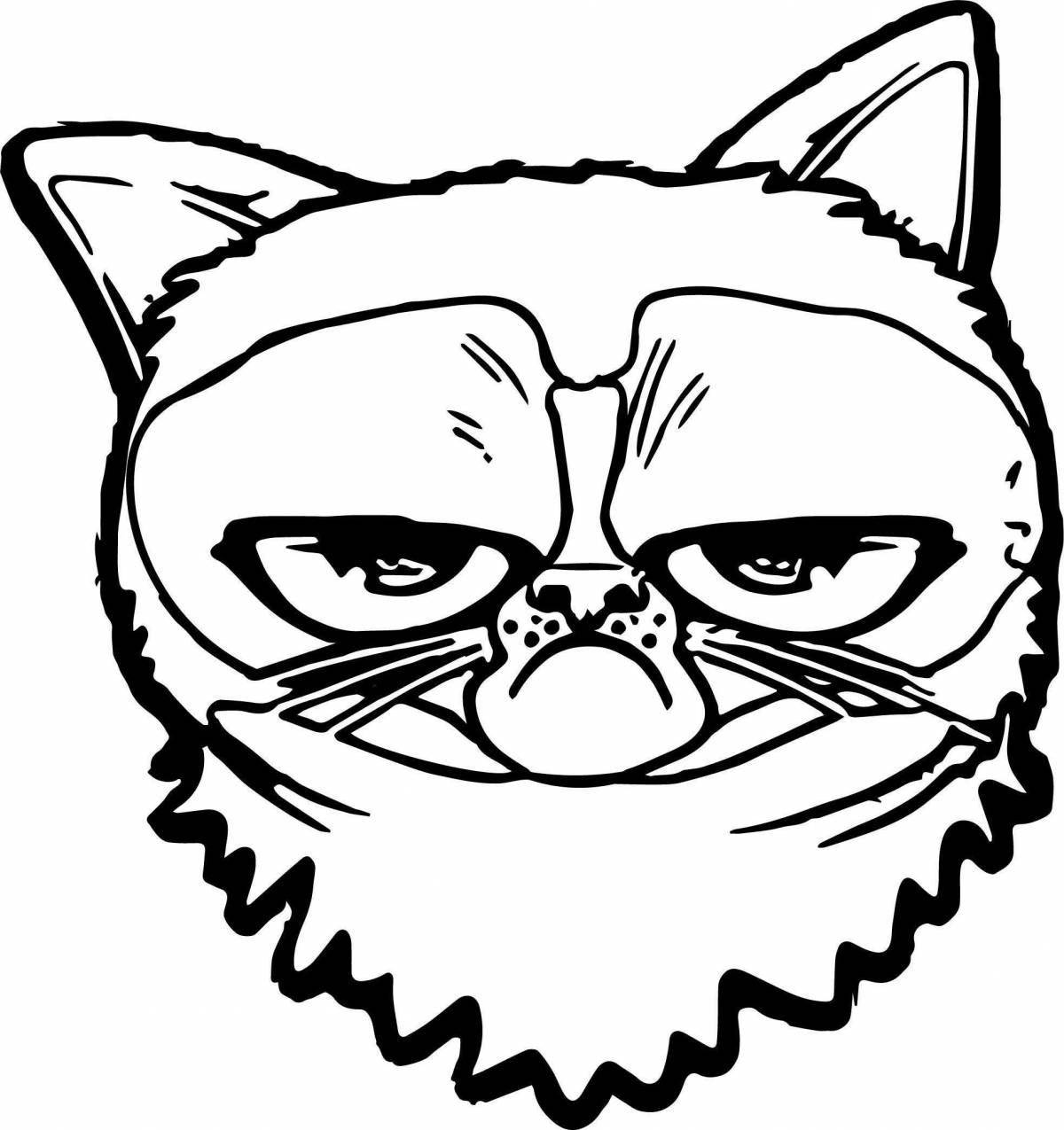 Coloring page provoked angry cat