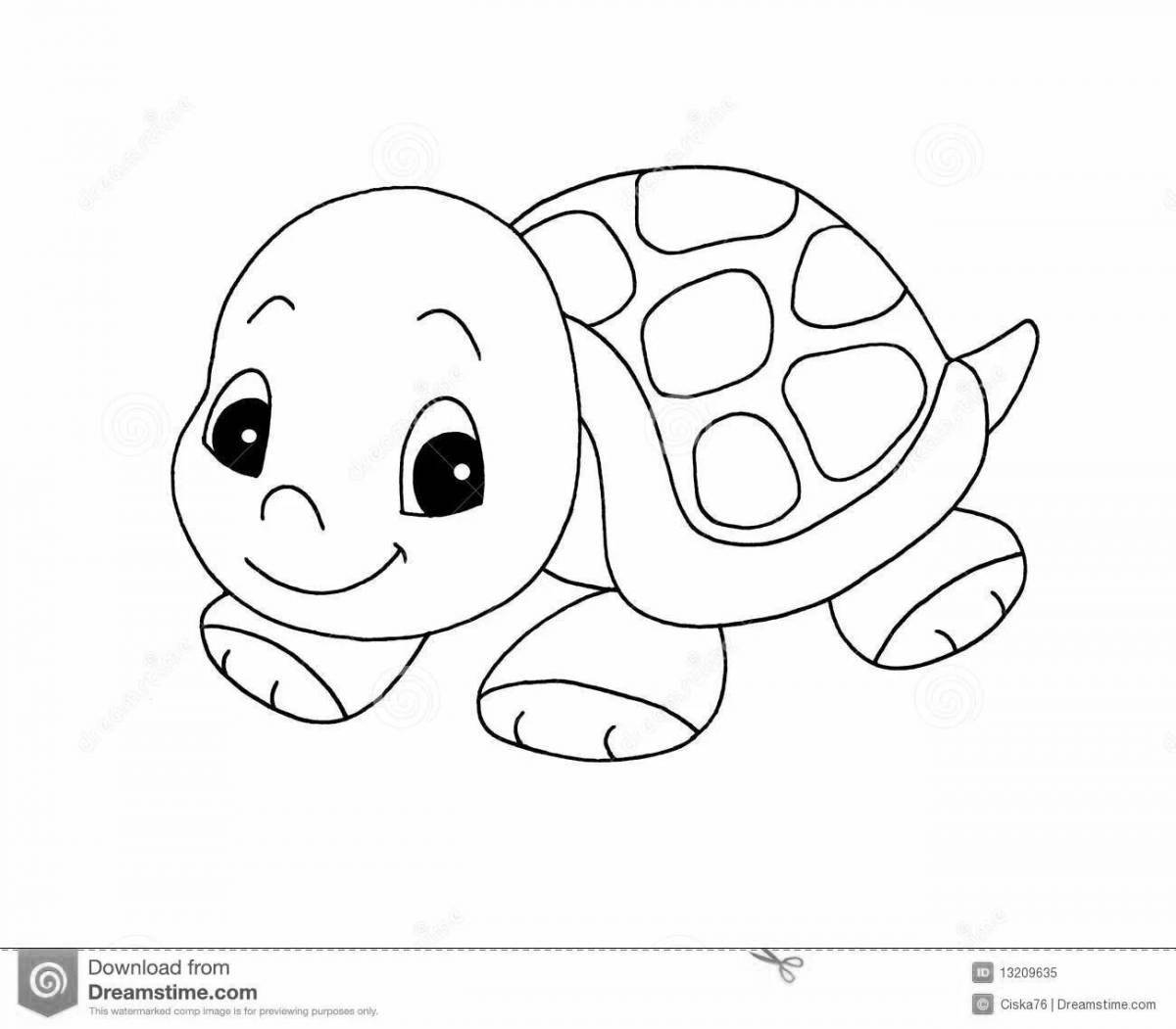 Причудливая милая черепаха-раскраска