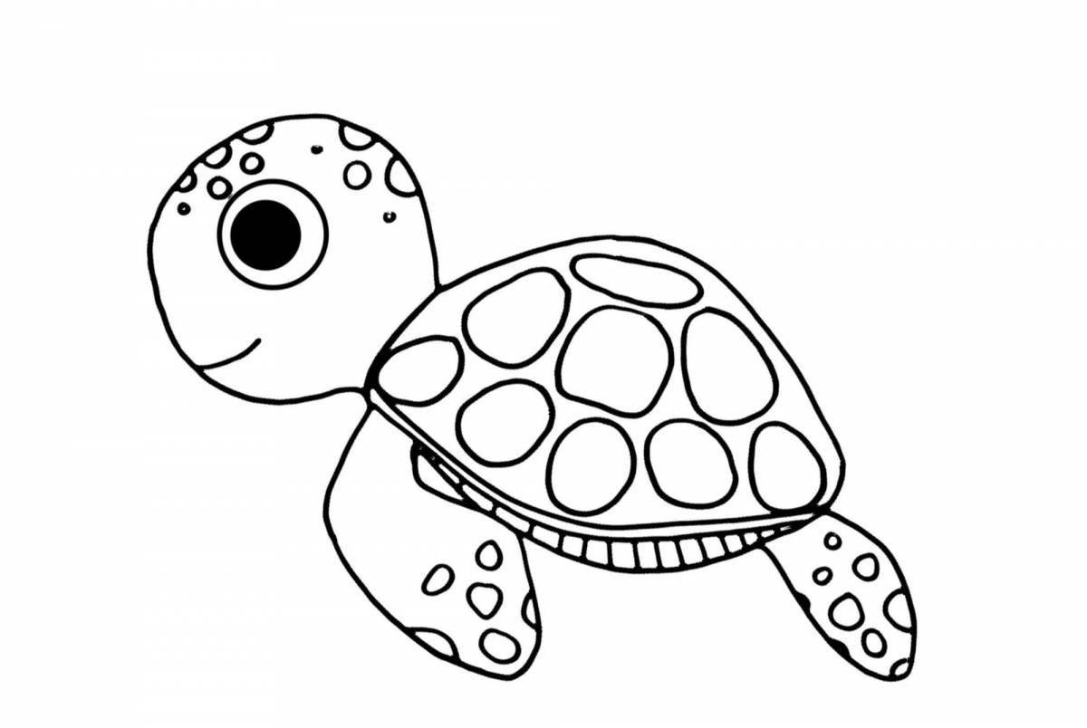 Coloring page cute turtle