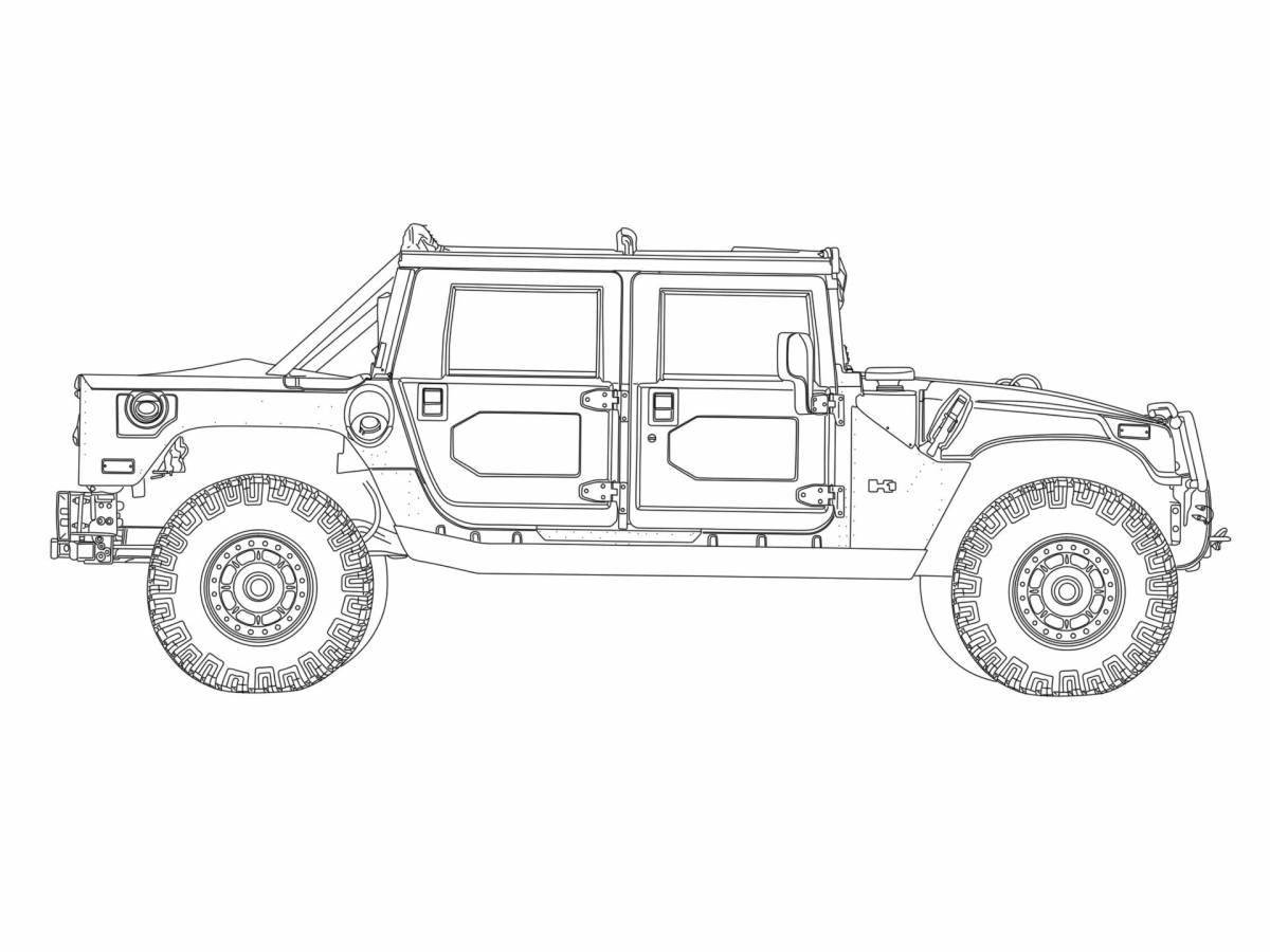 Bright hummer military coloring