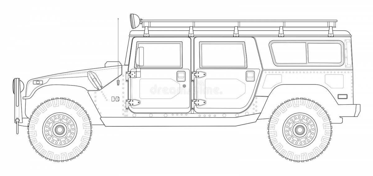 Впечатляющая раскраска hummer military