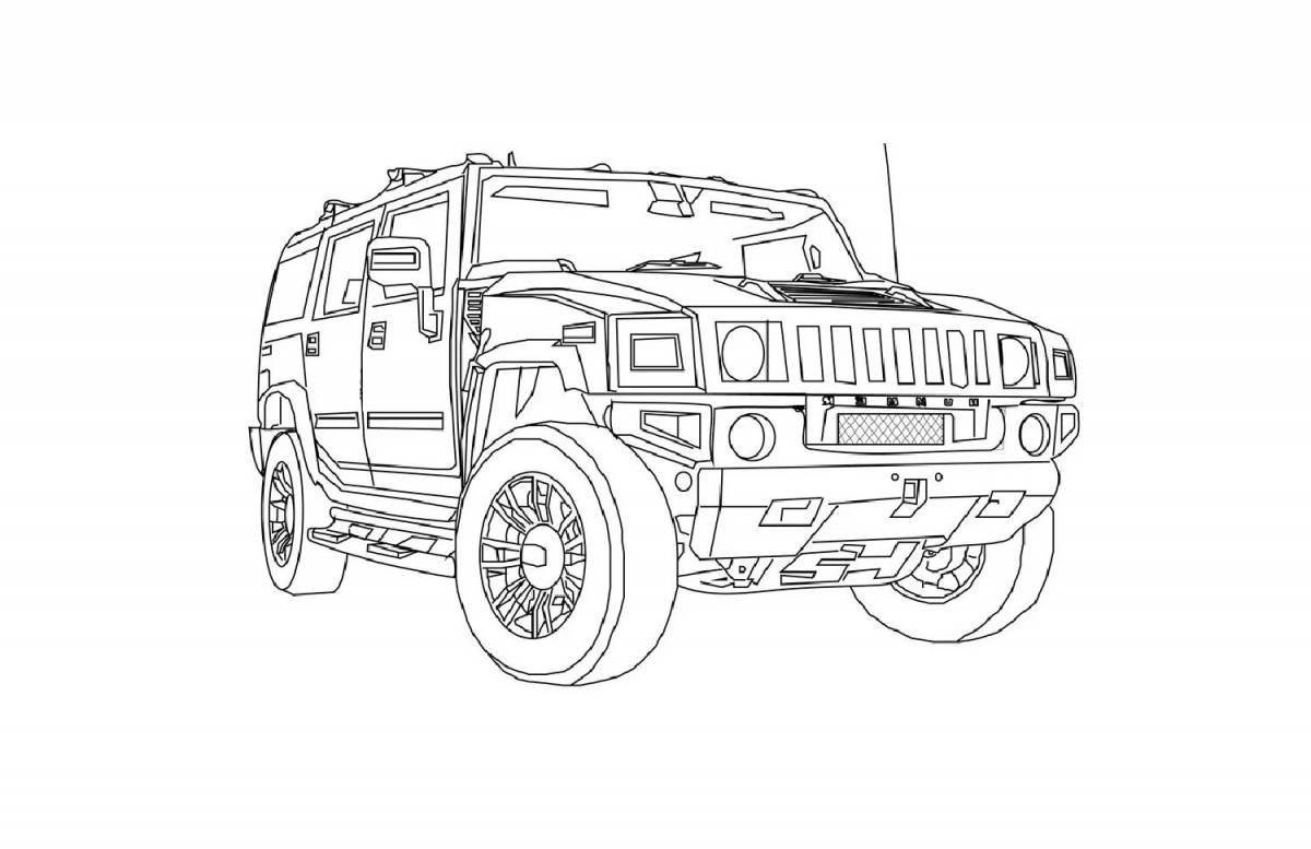 Great hummer military coloring book