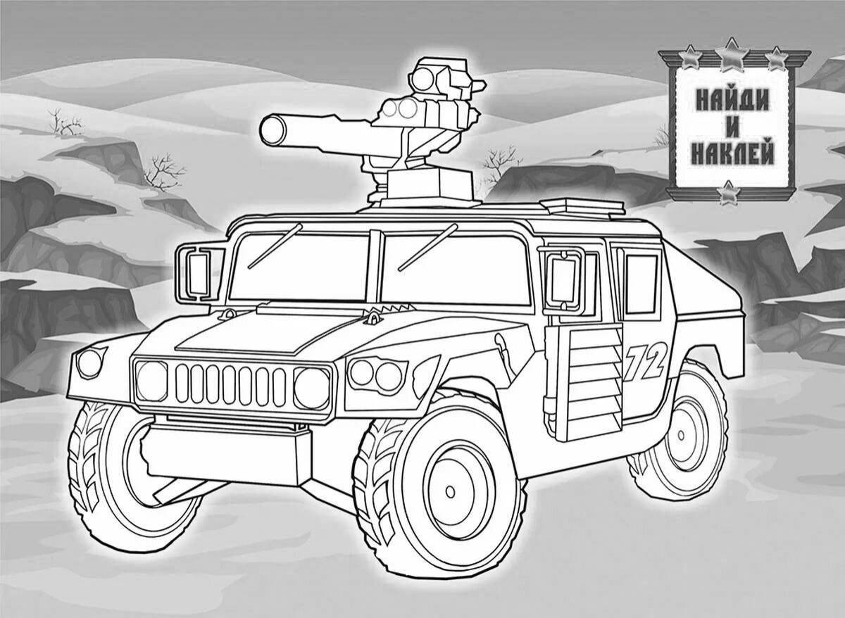 Glorious coloring hummer military