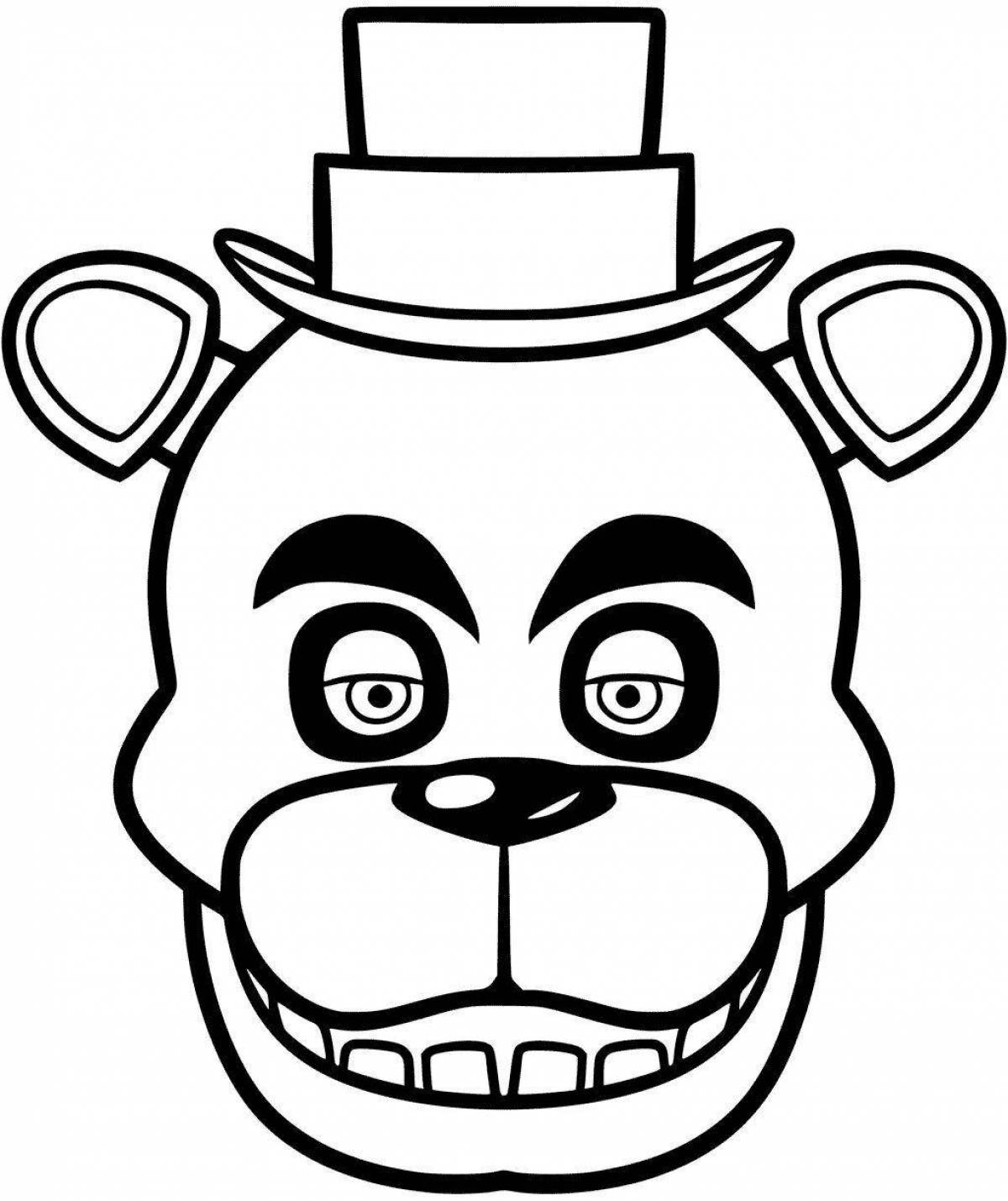 Playful bonnie mask coloring page