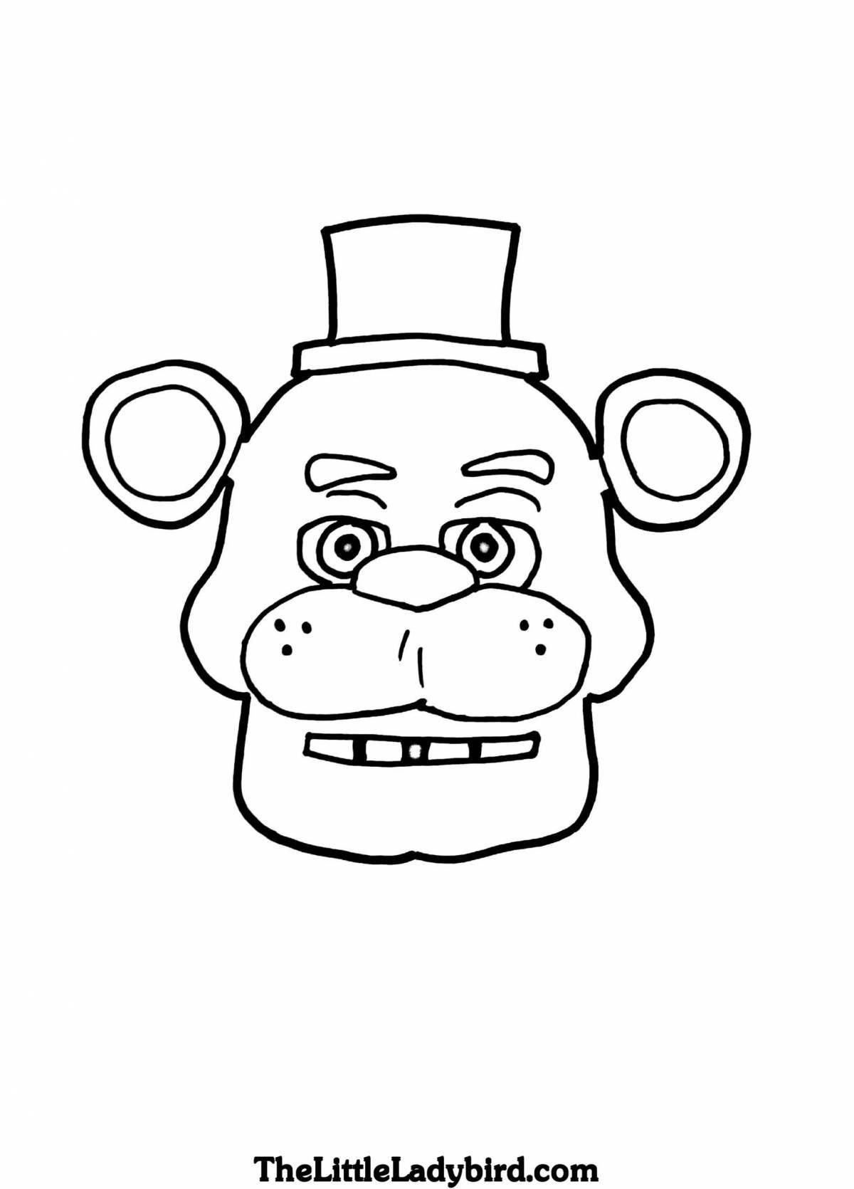 Charming bonnie mask coloring page