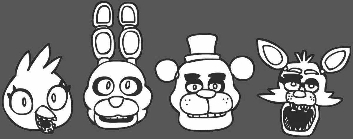 Cute bonnie mask coloring page