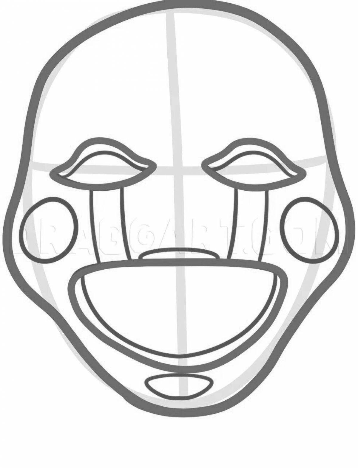Юмористическая маска бонни раскраска
