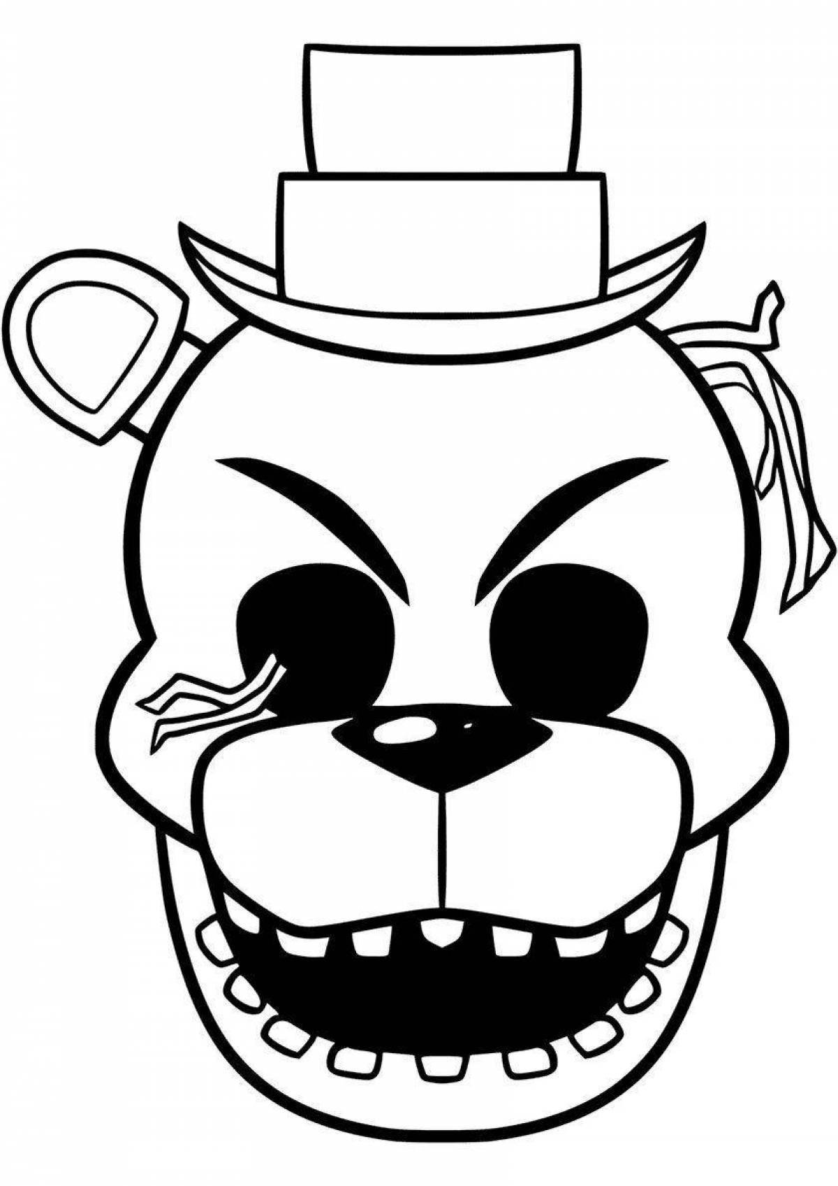 Coloring page funny bonnie mask