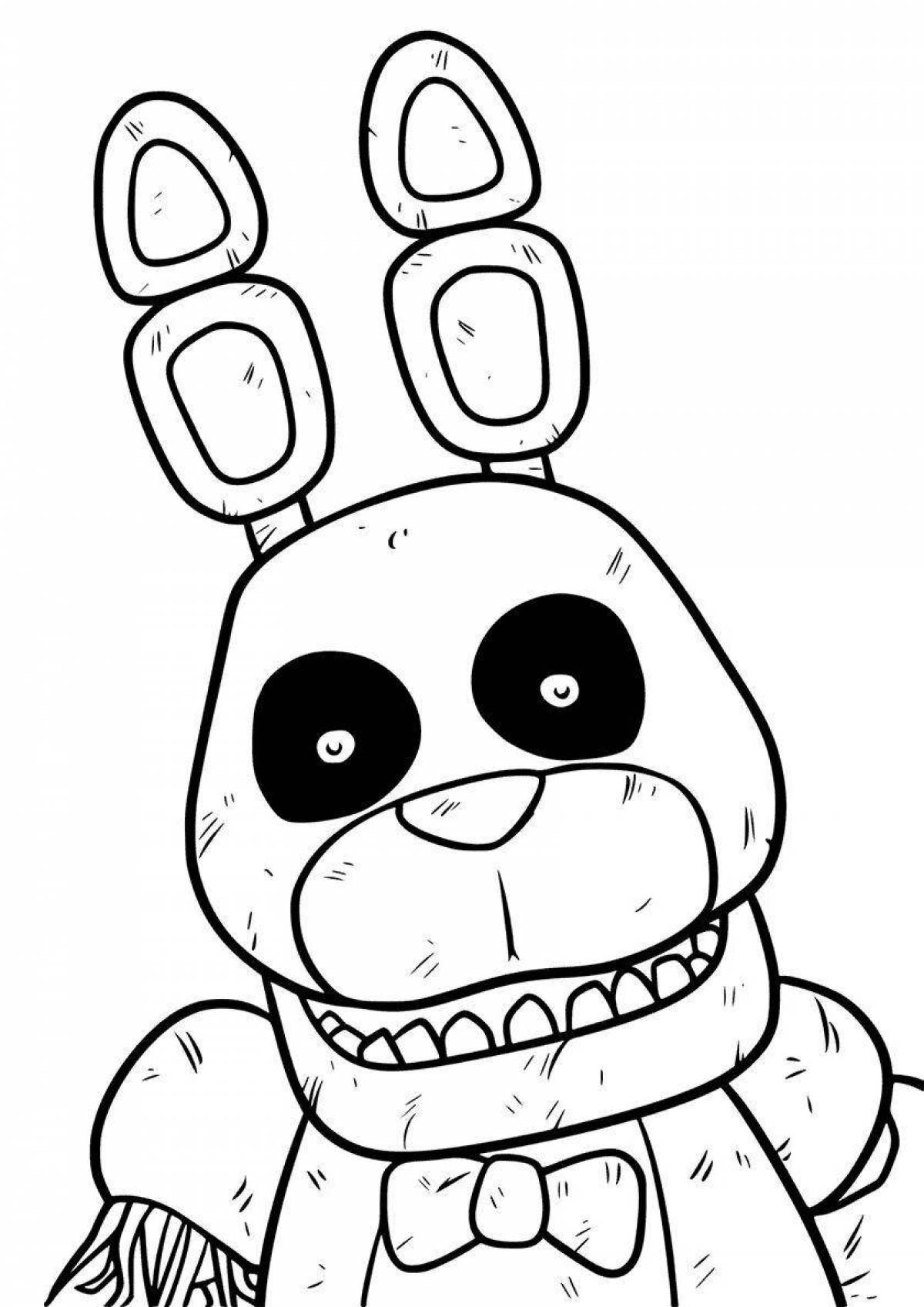 Coloring animated bonnie mask